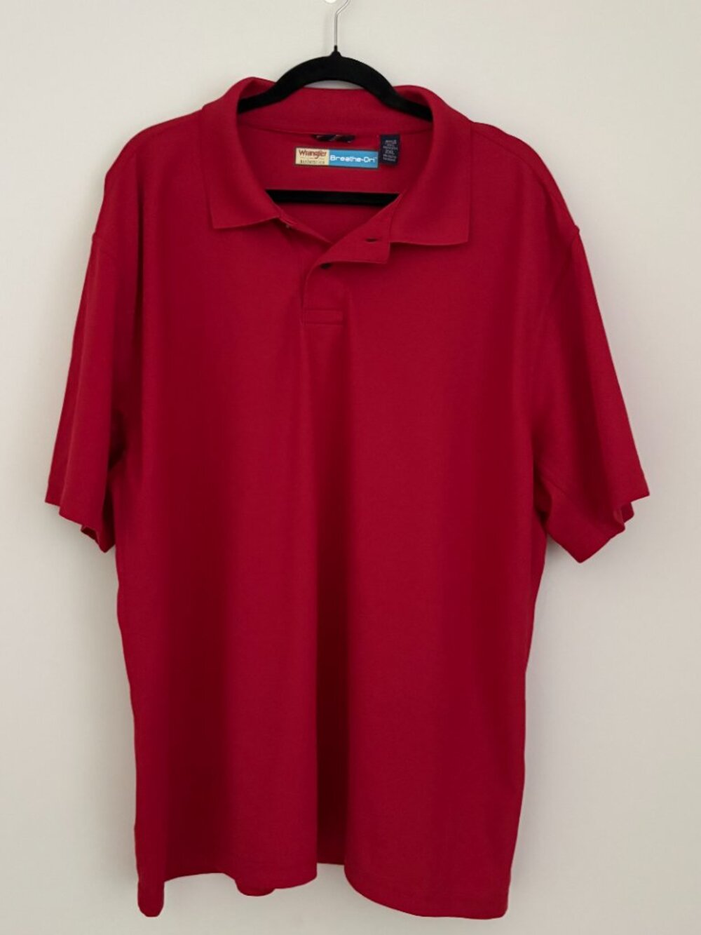 Wrangler Men's Breathe-On Red Short Sleeve Polo Shirt Preppy Sporty 2XL